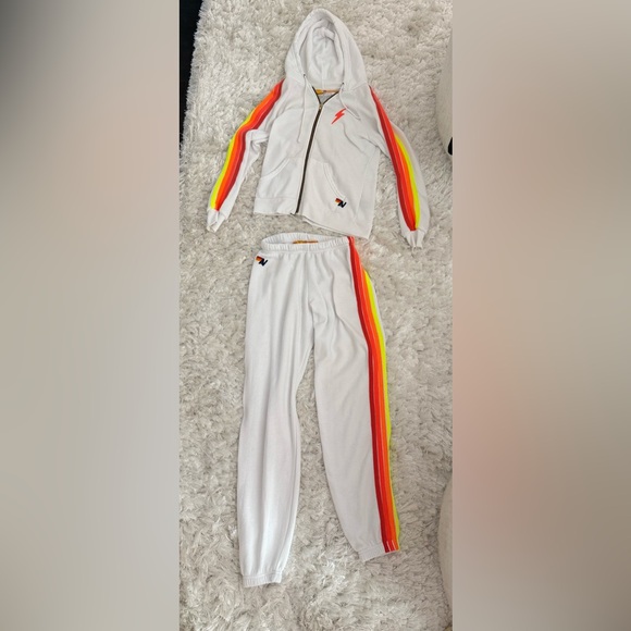 Aviator Nation Vintage White Pants with Neon Stripes - Picture 7 of 7